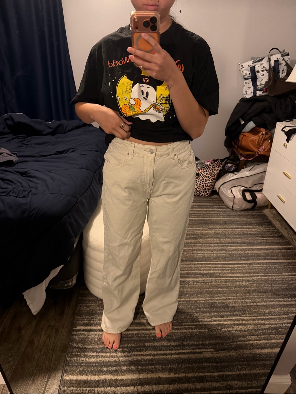 ASOS Straight-Leg Jeans in Cream